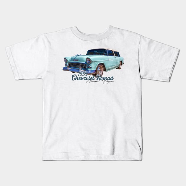 1955 Chevrolet Nomad Station Wagon Kids T-Shirt by Gestalt Imagery